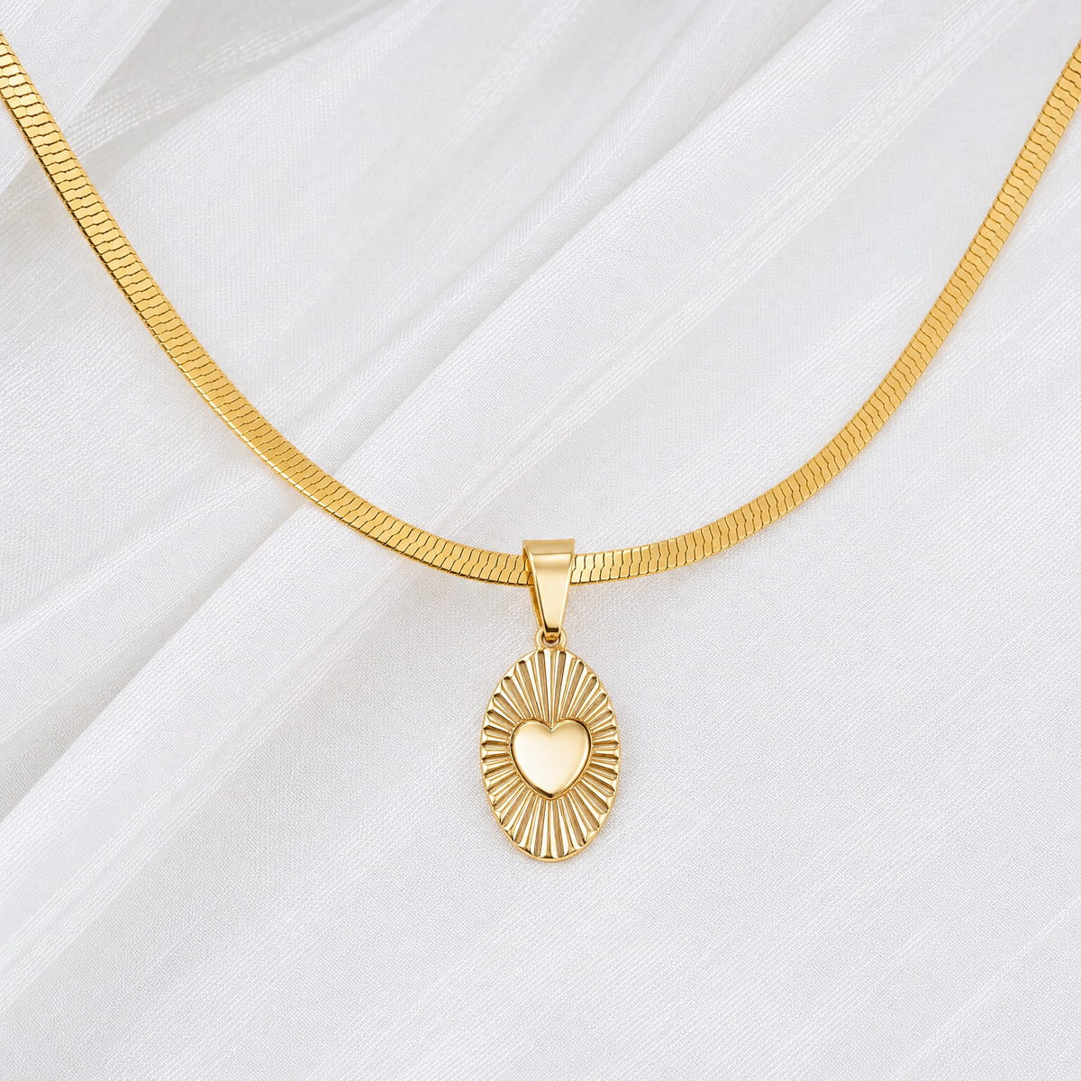 Snake Chain + Just as You Are Heart Pendant Set