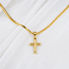 Snake Chain Necklace with Deep Faith Cross Pendant Bundle