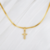 Snake Chain Necklace with Quiet Devotion Cross Pendant Bundle