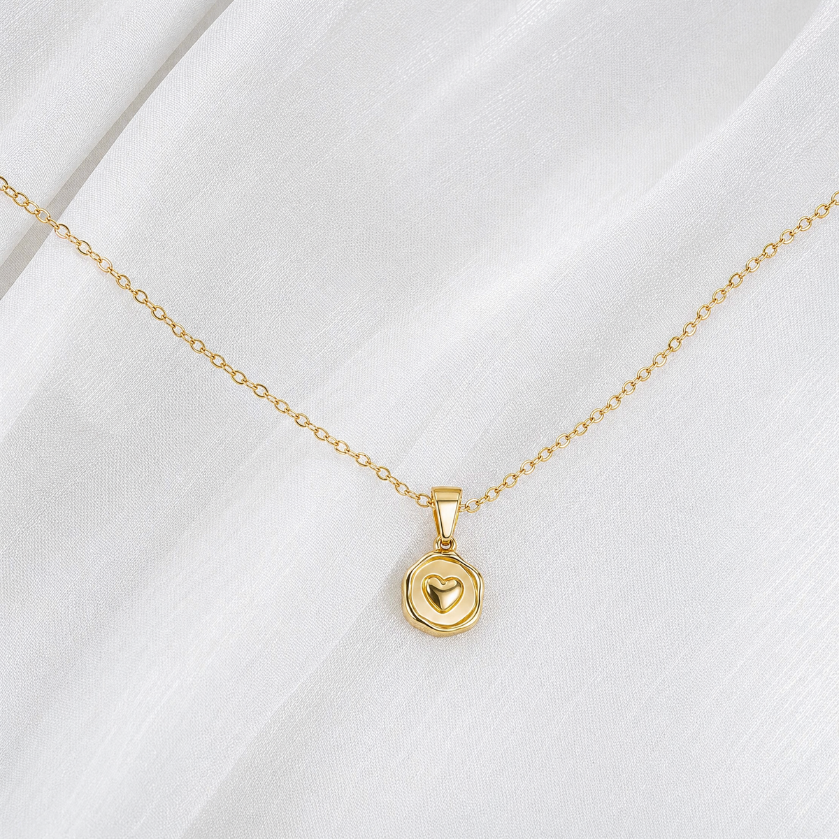 Cable Chain + Love Note Heart Pendant Set