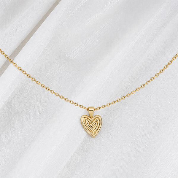 Cable Chain Necklace with Heart on Your Sleeve Heart Pendant Bundle