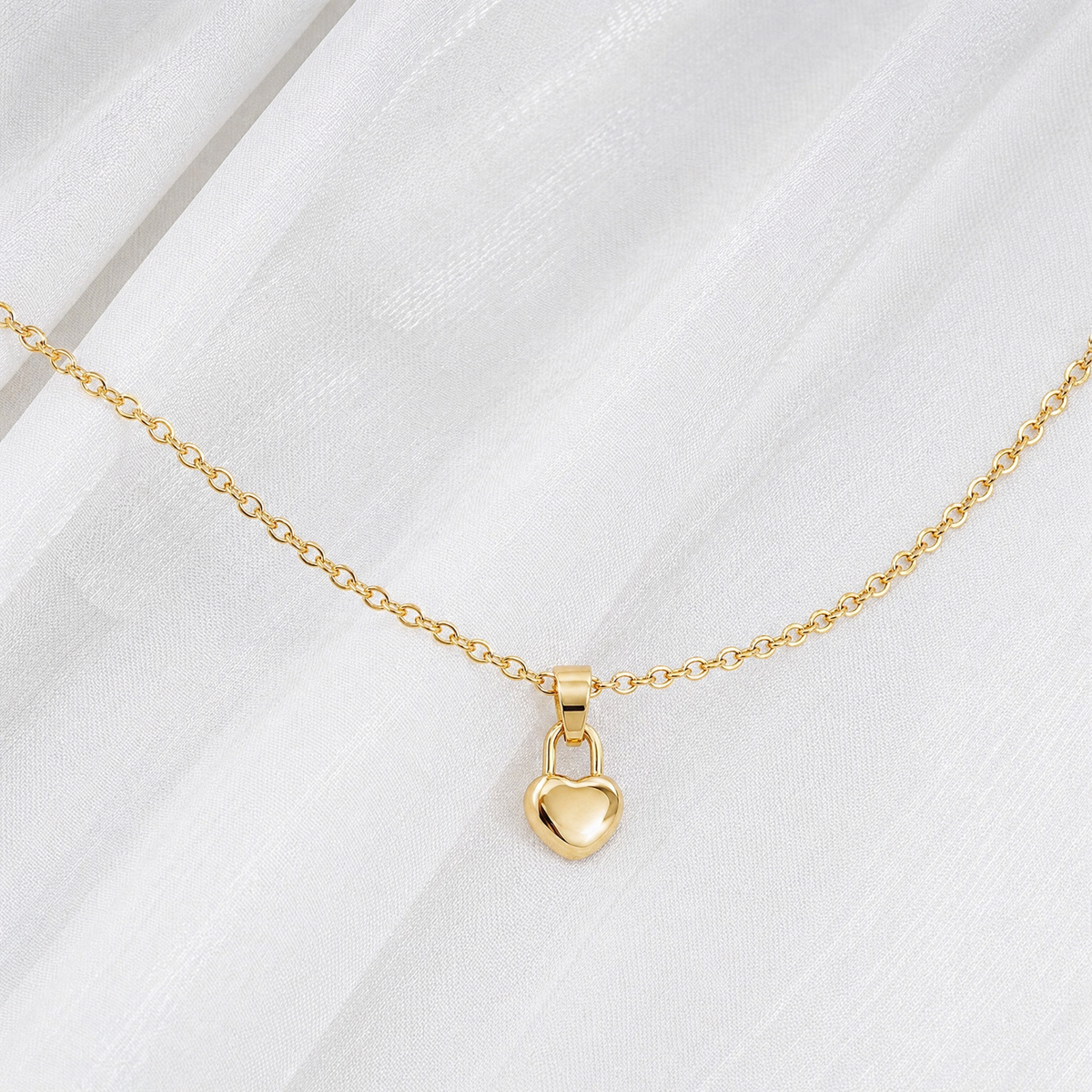 Cable Chain + Love Language Lock Pendant Set