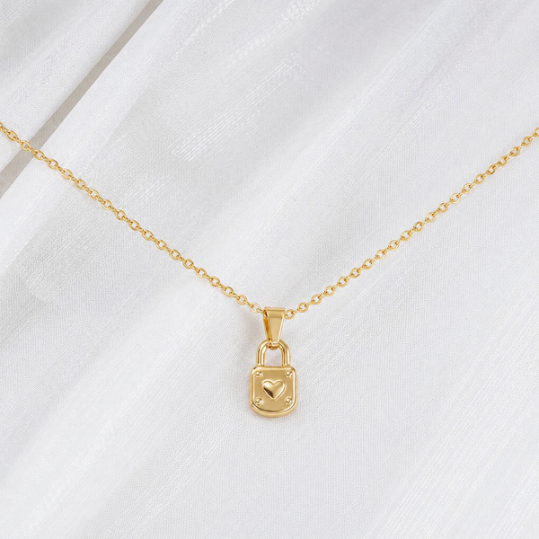 Cable Chain Necklace with Little by Little Lock Pendant Bundle