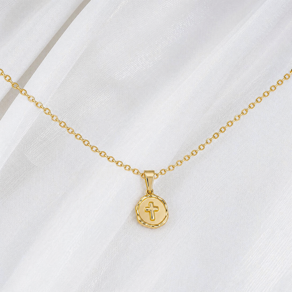Cable Chain + Blessed Beyond Belief Cross Pendant Set