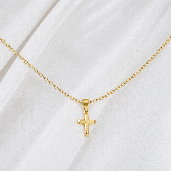 Cable Chain Necklace with Deep Faith Cross Pendant Bundle