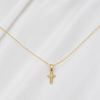Cable Chain Necklace with Quiet Devotion Cross Pendant Bundle