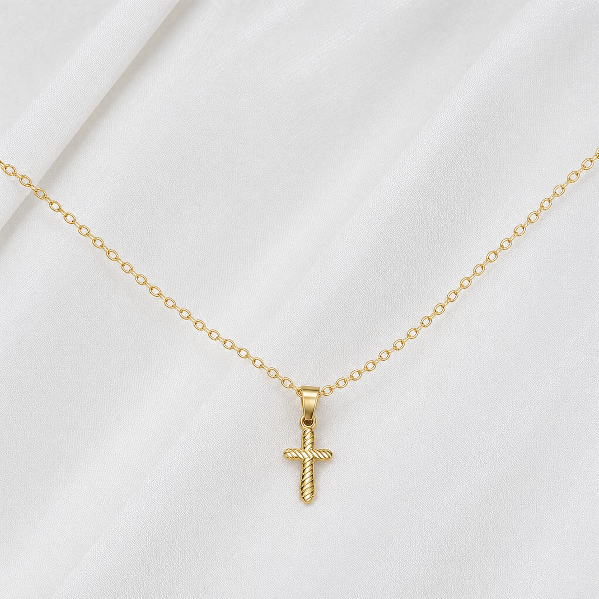 Cable Chain + Quiet Devotion Cross Pendant Set
