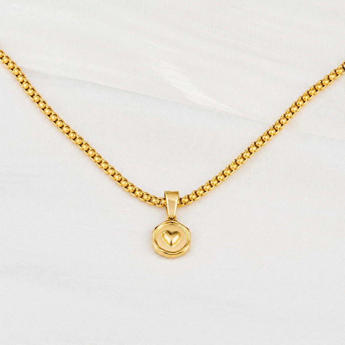 Pearl Chain + Love Note Heart Pendant Set