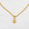 Pearl Chain Necklace with Little by Little Lock Pendant Bundle