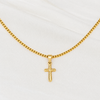 Pearl Chain Necklace with Quiet Devotion Cross Pendant Bundle