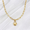 Paperclip Chain Necklace with Love Language Lock Pendant Bundle