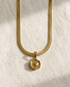 Snake Chain Necklace with Love Note Heart Pendant Set