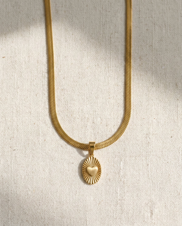 Snake Chain Necklace with Just as You Are Heart Pendant Set