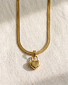 Snake Chain Necklace with Love Language Lock Pendant Set