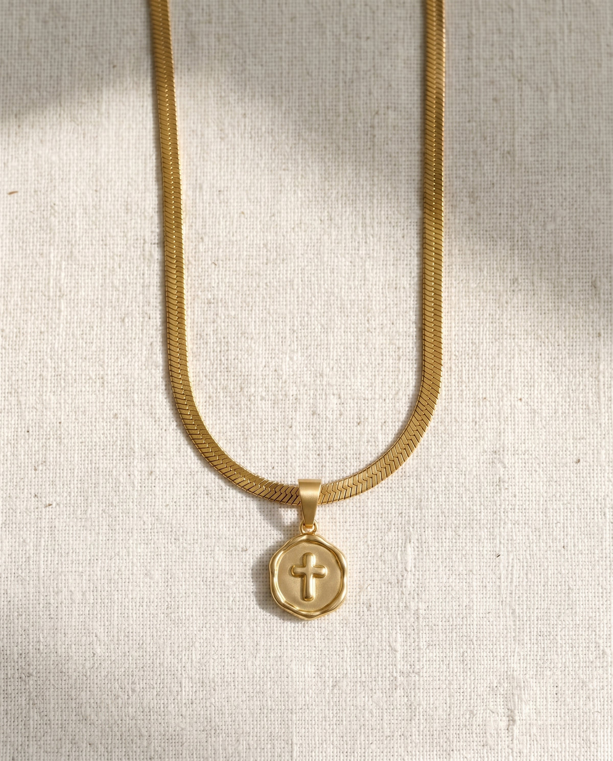 Snake Chain + Blessed Beyond Belief Cross Pendant Set