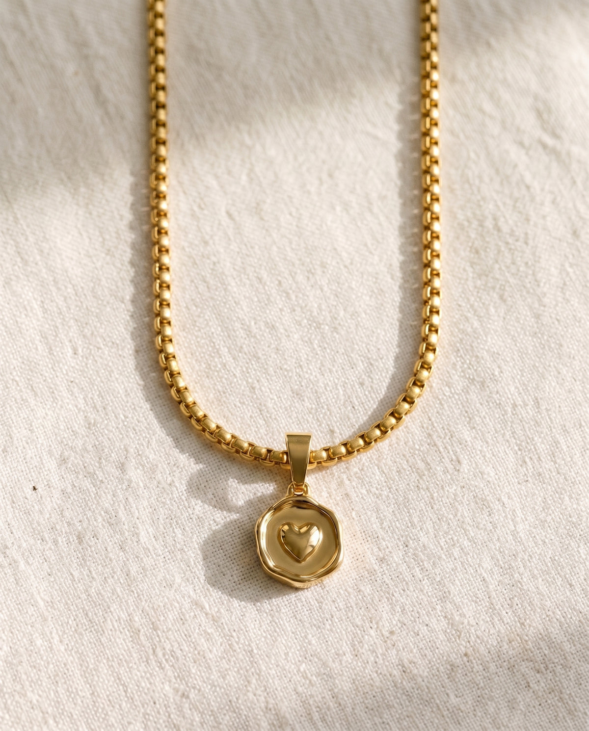 Pearl Chain + Love Note Heart Pendant Set