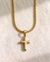 Pearl Chain + Deep Faith Cross Pendant Set