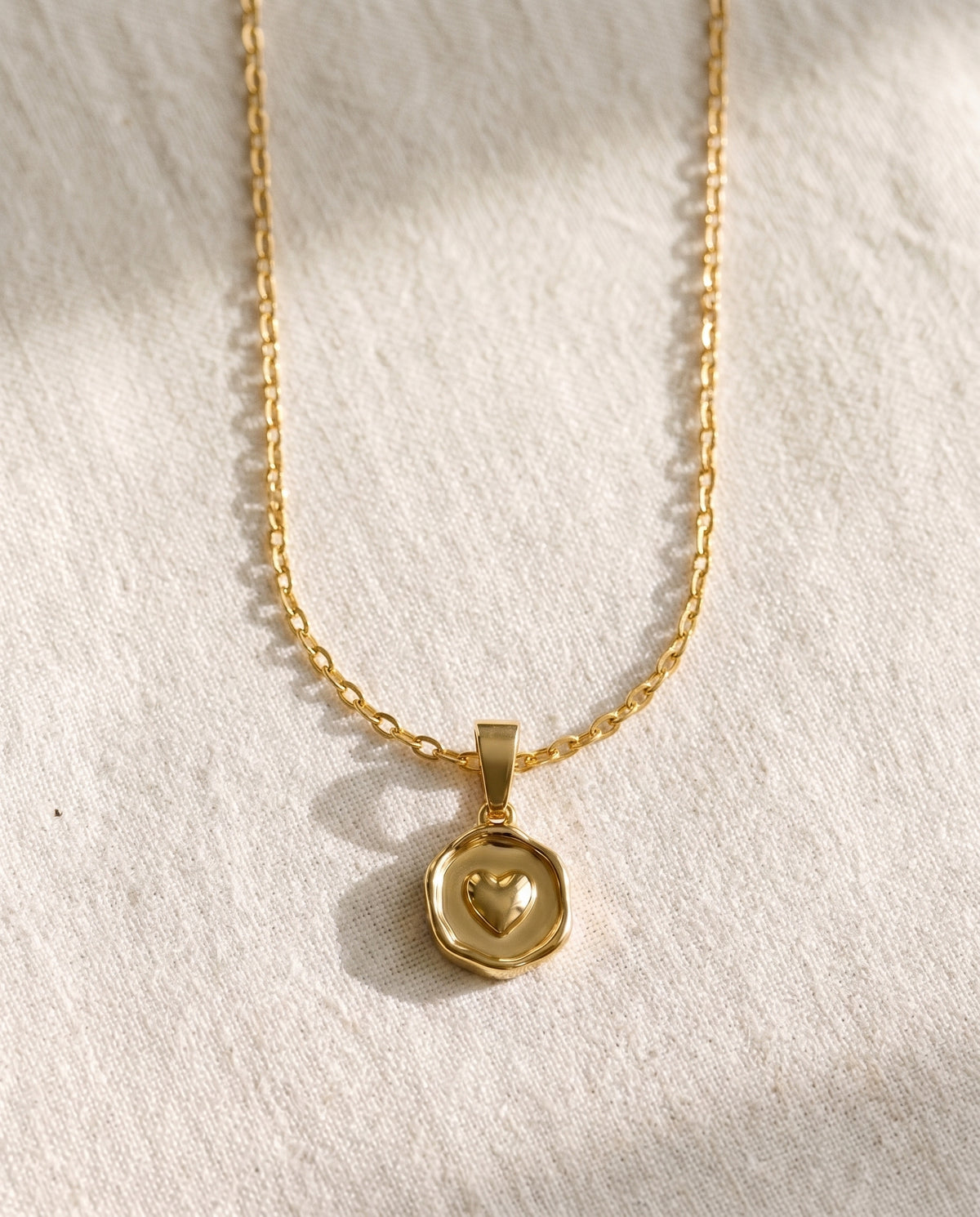 Cable Chain + Love Note Heart Pendant Set