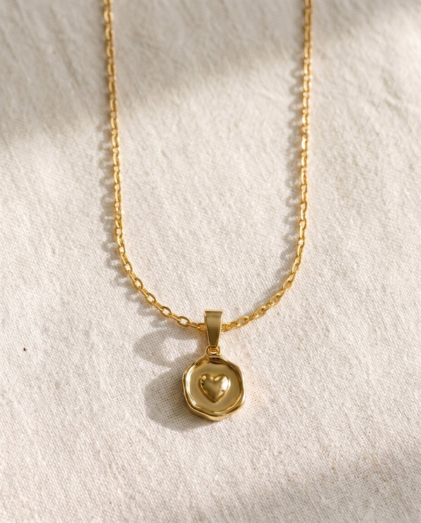 Cable Chain + Love Note Heart Pendant Set