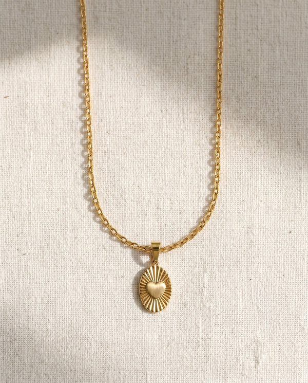 Cable Chain + Just as You Are Heart Pendant Set