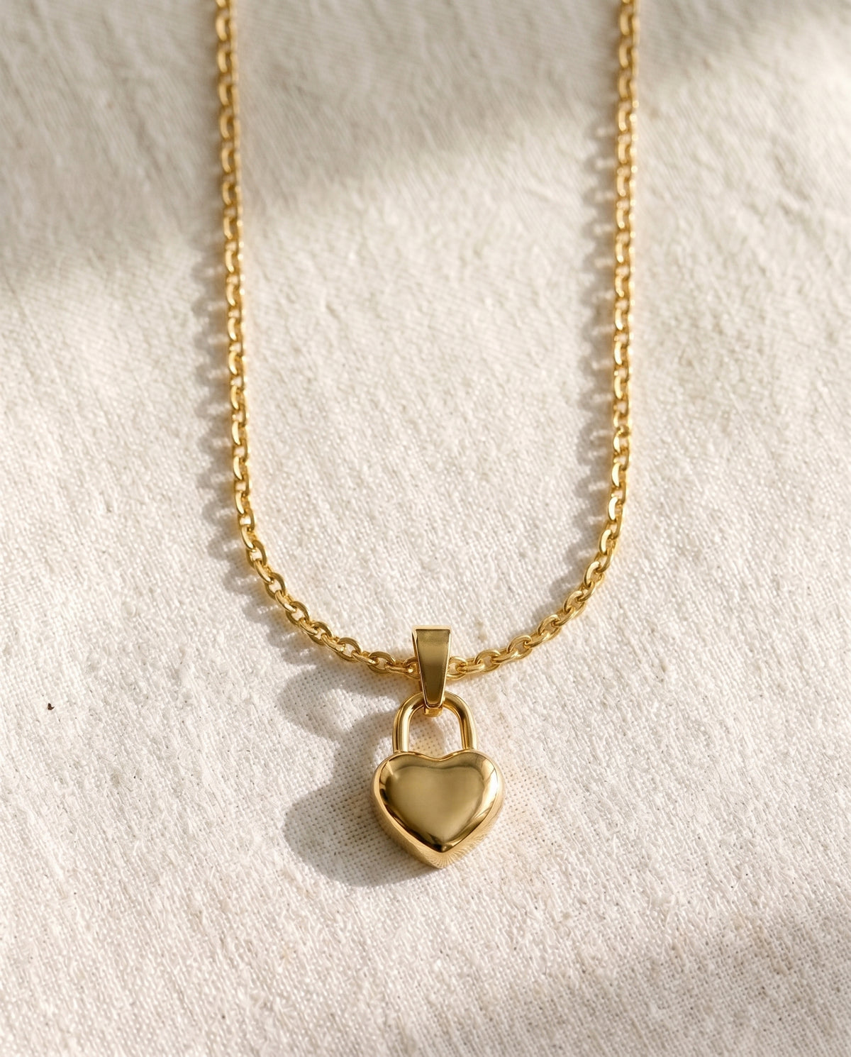 Cable Chain + Love Language Lock Pendant Set