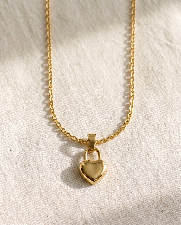 Cable Chain + Love Language Lock Pendant Set