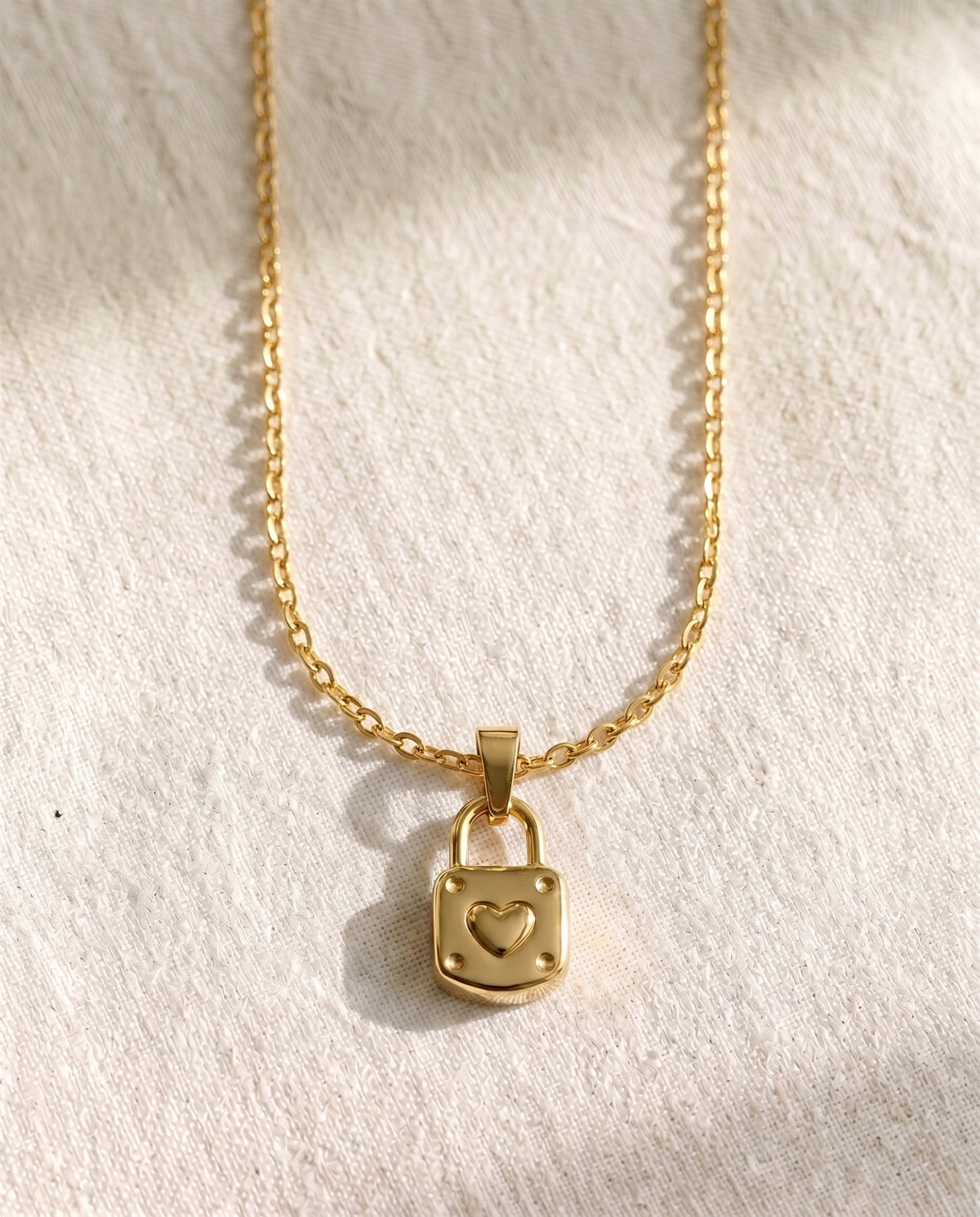 Cable Chain + Little by Little Lock Pendant Set