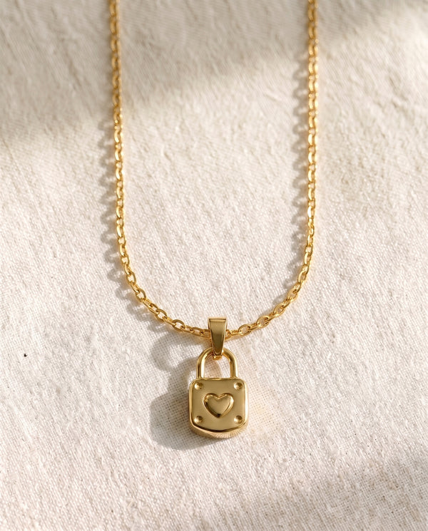 Cable Chain + Little by Little Lock Pendant Set