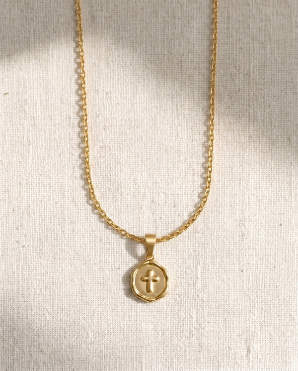 Cable Chain + Blessed Beyond Belief Cross Pendant Set