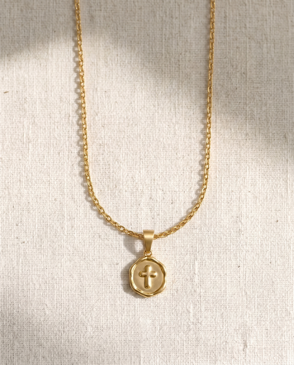 Cable Chain + Blessed Beyond Belief Cross Pendant Set