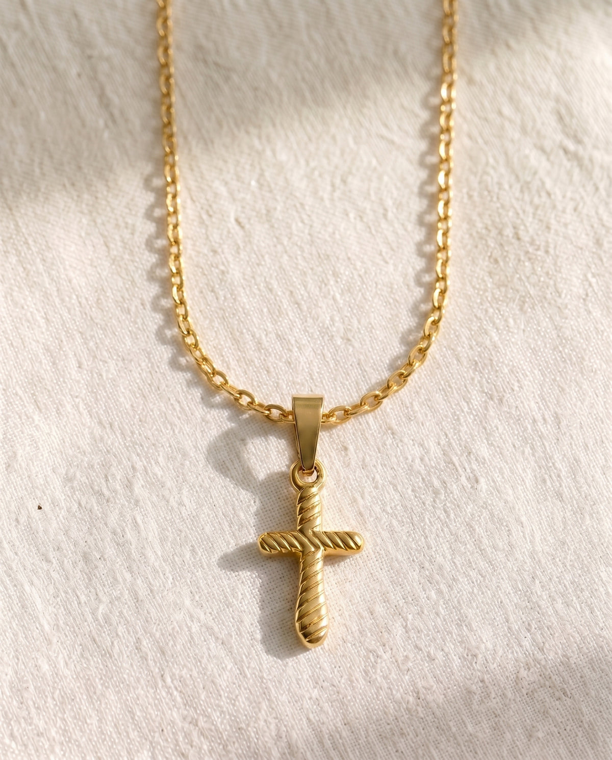 Cable Chain + Quiet Devotion Cross Pendant Set