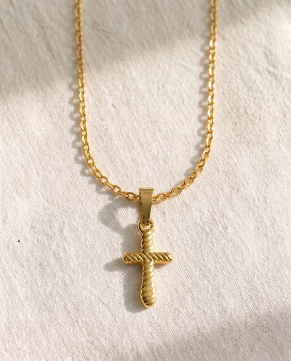 Cable Chain + Quiet Devotion Cross Pendant Set
