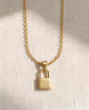 Cable Chain + Pinky Promise Lock Pendant Set