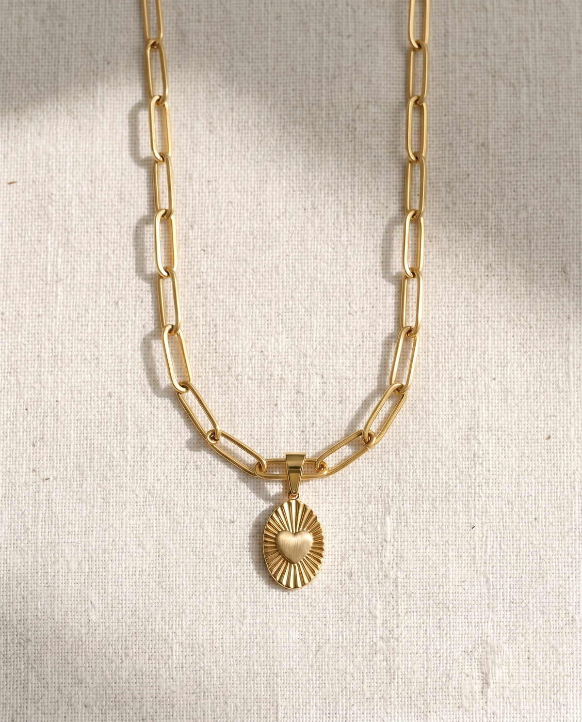 Paperclip Chain + Just as You Are Heart Pendant Set