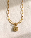 Paperclip Chain + Little by Little Lock Pendant Set