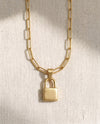 Paperclip Chain + Pinky Promise Lock Pendant Set