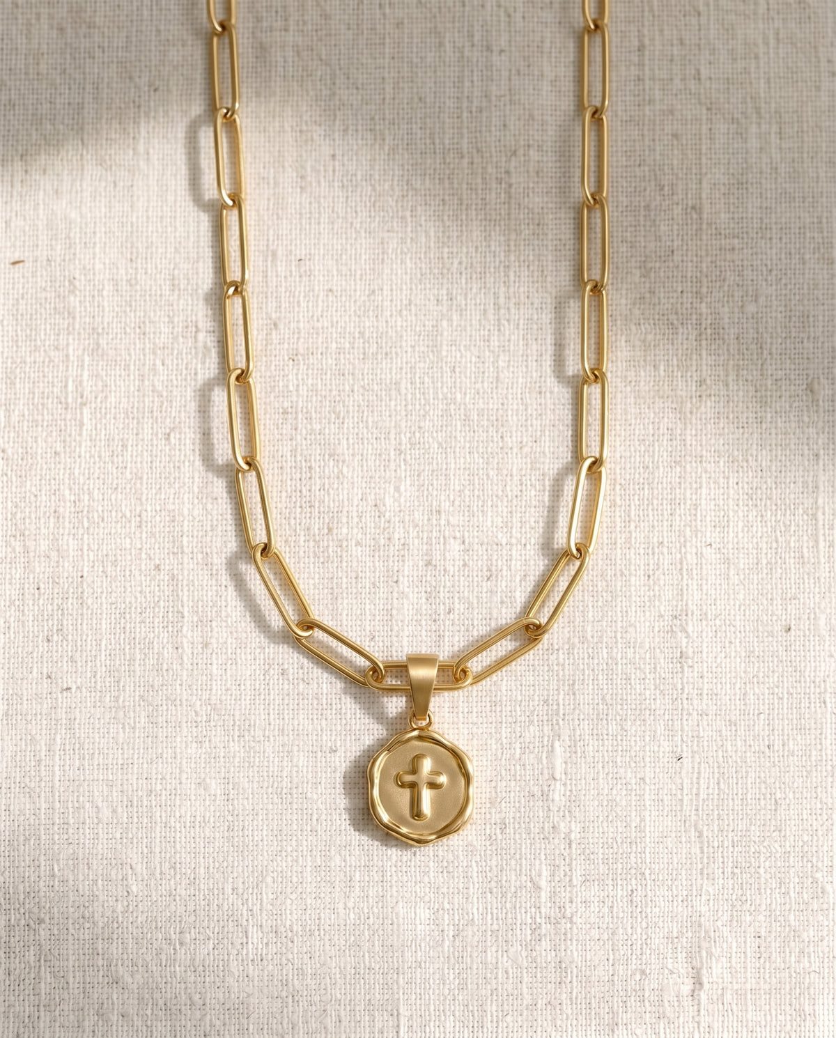 Paperclip Chain + Blessed Beyond Belief Cross Pendant Set