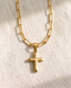 Paperclip Chain + Deep Faith Cross Pendant Set