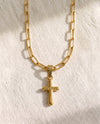 Paperclip Chain + Quiet Devotion Cross Pendant Set