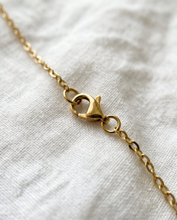 Cable chain lobster clasp close up