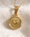 Love Note heart pendant close up