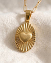 Just as You Are heart pendant close up on paperclip chain