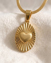 Just as You Are pendant close-up on gold snake chain